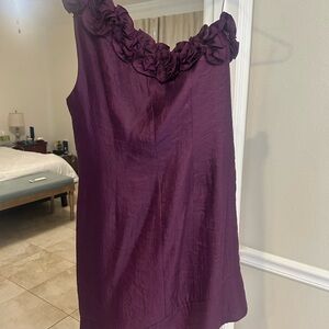 Elegant Purple One Shoulder top with Rosette Trim